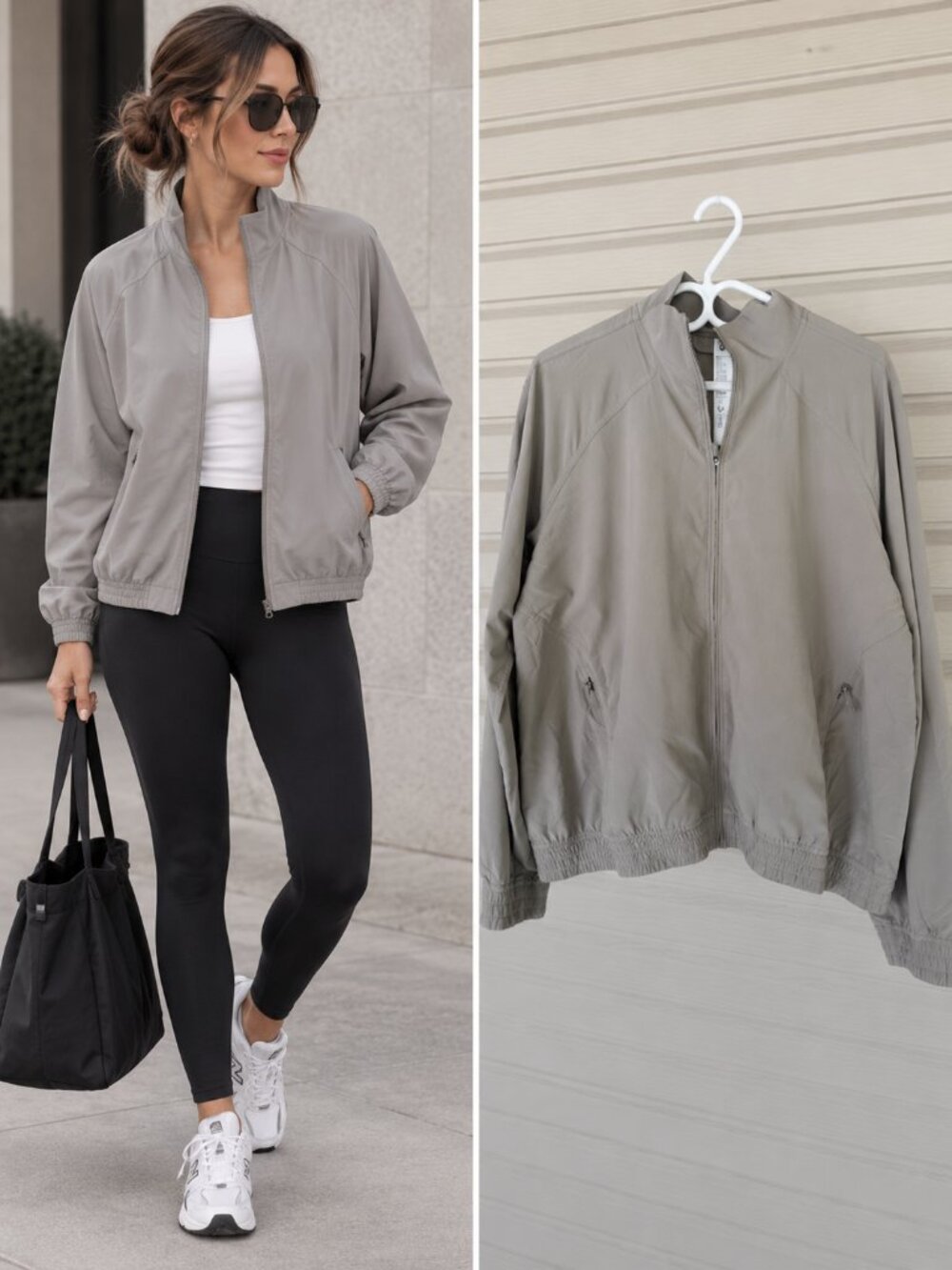 Lululemon Taupe Gray Adapted State Track Jacket Lightweight Zip Minimalist 10